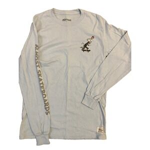 Vtg Almost Skateboards Shirt Men Size Small Skateboarding Dr. Seuss Collab Blue